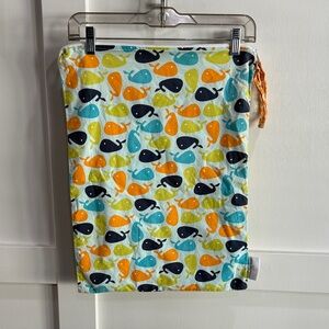Monkey Foot Designs - Whale Print Wet Bag - approx. 20x14
